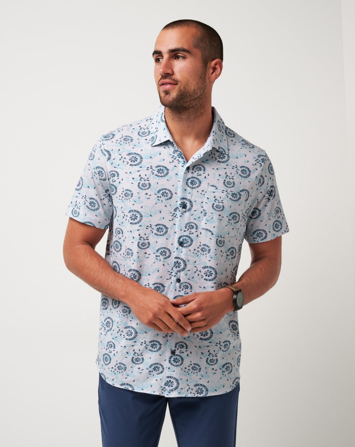 Knit Flourish Button-Up