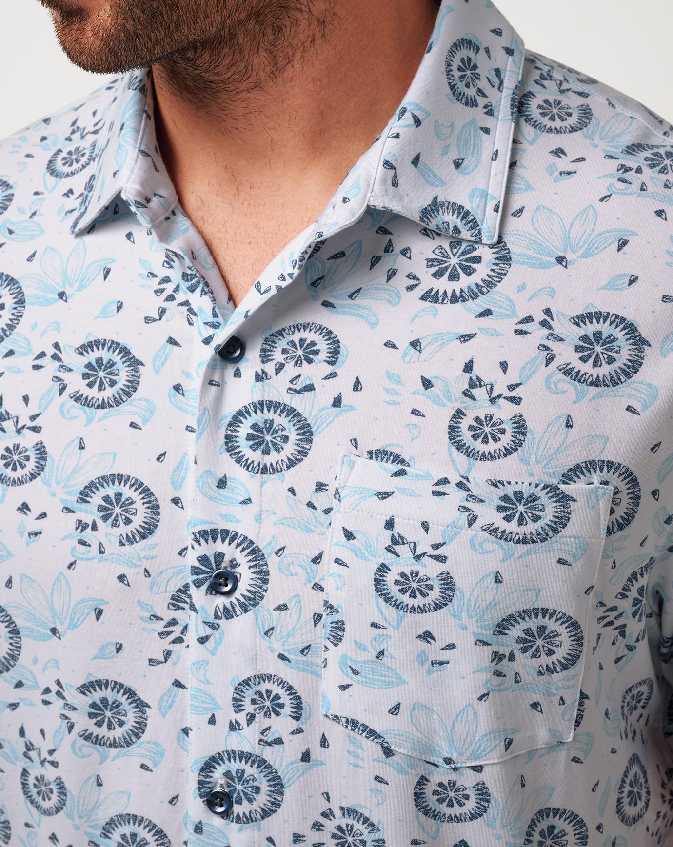 Knit Flourish Button-Up