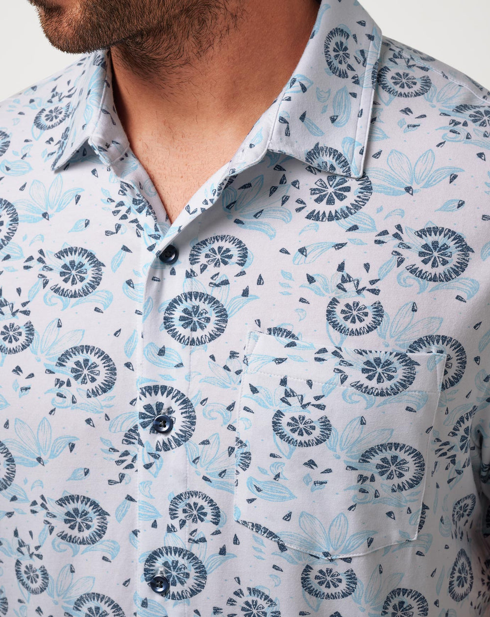 Knit Flourish Button-Up