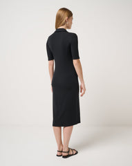 Cloud Rib Polo Midi Dress
